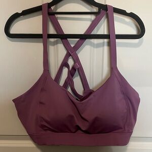 SHEIN Curvy Purple Strappy Crossback Sports Bra